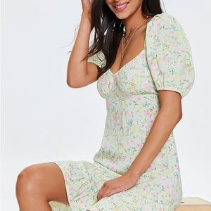 NWT - Forever 21 - Green/Multi - Floral mini dress - L